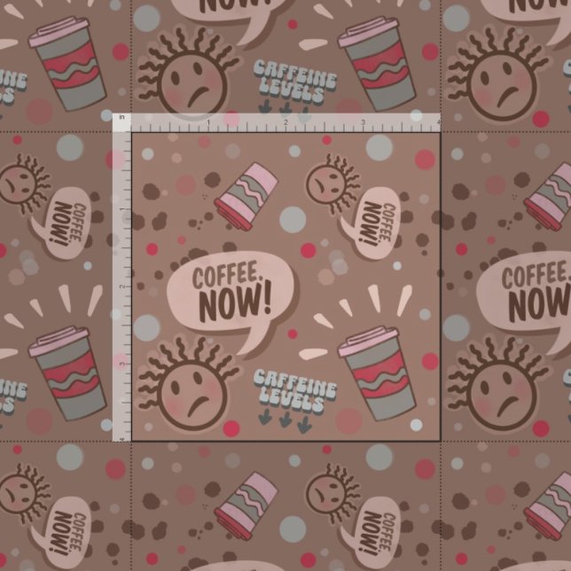 Playful Coffee Now Mocha Pattern Fabric (Creator Uploaded)