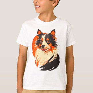 Playful Collie Companion – Vibrant Dog Art T-Shirt