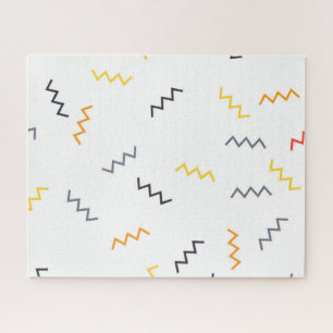 Playful, colorful, trendy, modern memphis zigzags jigsaw puzzle