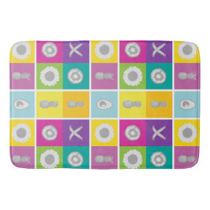 Playful Colour Block Chequerboard Bath Mat