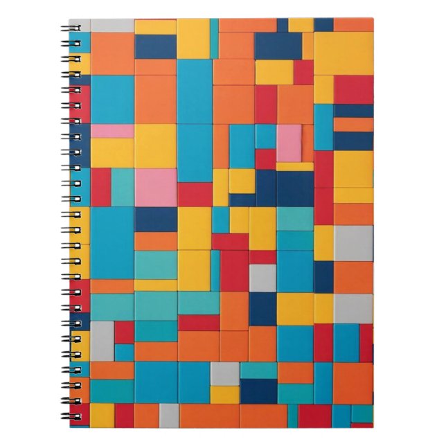 Playful Colour Block Grid Notebook (Front)