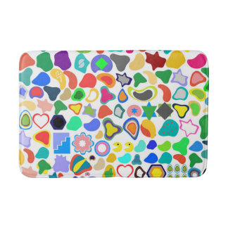 Playful Colourful Amorphous Shapes Bath Mat
