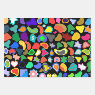 Playful Colourful Amorphous Shapes Wrapping Paper Sheet