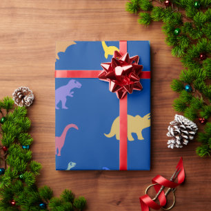 Playful Colourful Dino Kids Birthday Party Favour Wrapping Paper