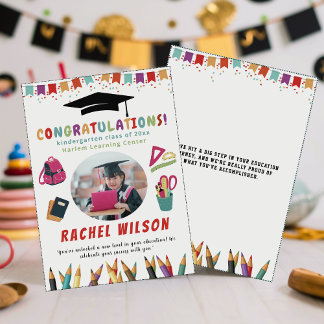 Playful Colourful Kindergarten Graduation flat car
