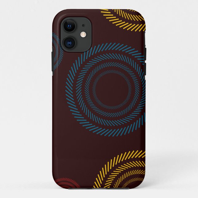 Playful, colourful, trendy, cool striped circles Case-Mate iPhone case (Back)