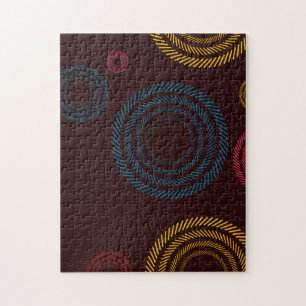 Playful, colourful, trendy, cool striped circles jigsaw puzzle