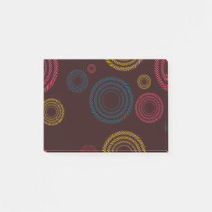 Playful, colourful, trendy, cool striped circles post-it notes