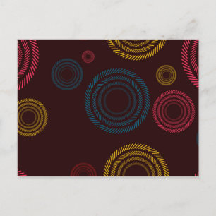 Playful, colourful, trendy, cool striped circles postcard