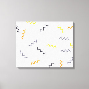 Playful, colourful, trendy, modern memphis zigzags canvas print