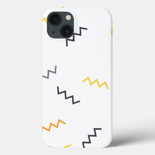 Playful, colourful, trendy, modern memphis zigzags iPhone 13 case