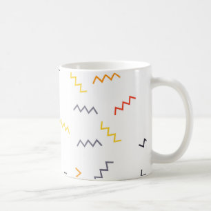 Playful, colourful, trendy, modern memphis zigzags coffee mug