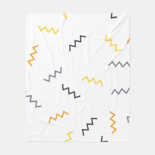 Playful, colourful, trendy, modern memphis zigzags fleece blanket