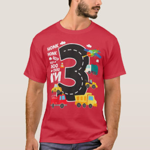 Playful Construction Vehicles 3 birthday boy cars T-Shirt