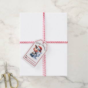 Playful cow Christmas tag design