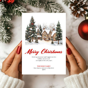 Playful Cozy Holiday Scene Greeting Card