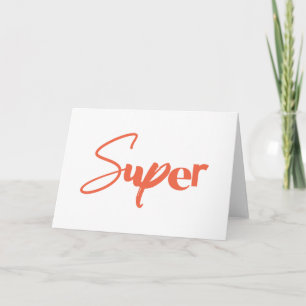 Playful, creative, cool trendy red design of Super Card