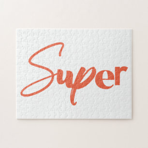 Playful, creative, cool trendy red design of Super Jigsaw Puzzle