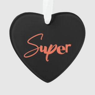 Playful, creative, cool trendy red design of Super Ornament