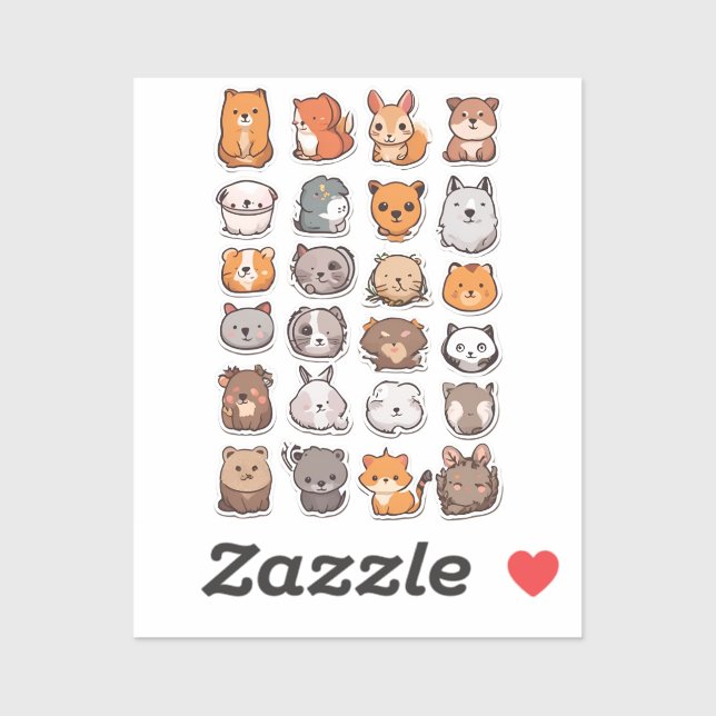 Playful Critter Companions Sticker Pack (Sheet)