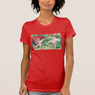 Playful Cupids Retro Cute Vintage Valentine Hearts T-Shirt
