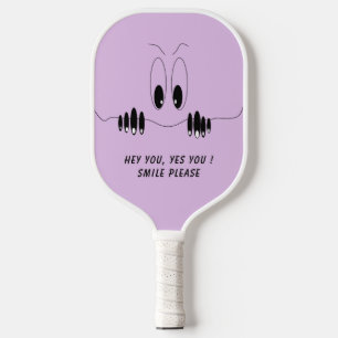 Playful Curious Eyes Smile Pickleball Paddle Funny