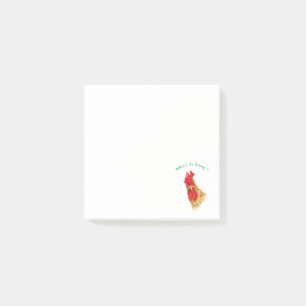 Playful Curious Rooster Fun Post-it Notes