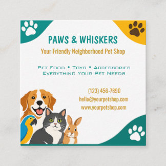 Playful Custom Pet Shop Business Card