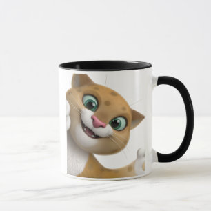 Playful Cute Cat Cartoon Close-Up Mug