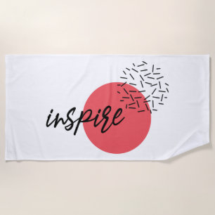 Playful, cute, modern, simple design of Inspire Beach Towel