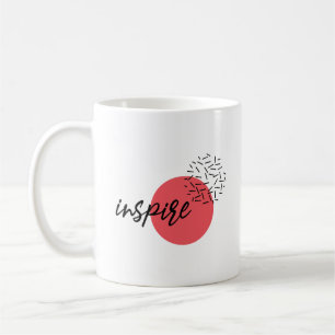Playful, cute, modern, simple design of Inspire Coffee Mug