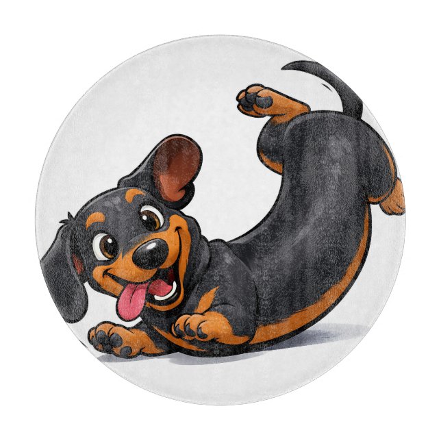 Playful Dachshund Puppy  Cutting Board (Front)