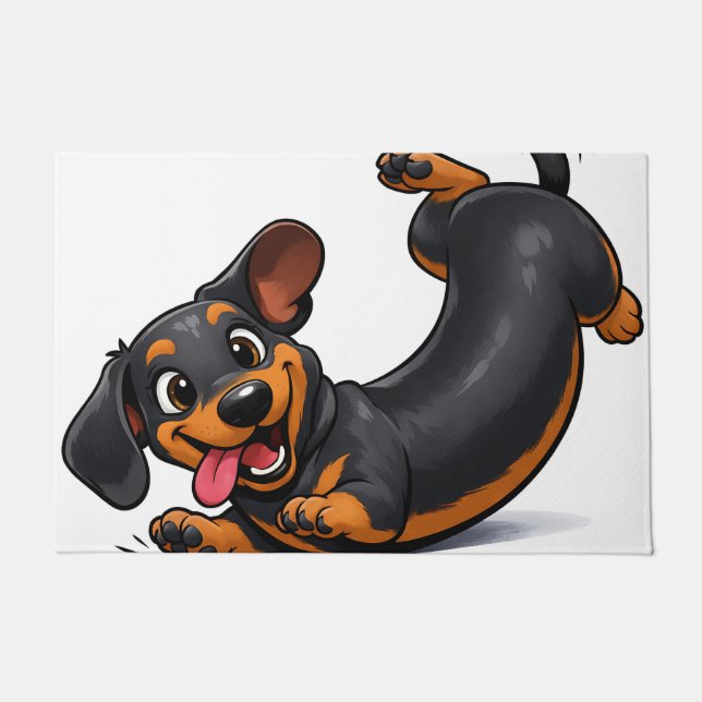 Playful Dachshund Puppy  Doormat (Front)