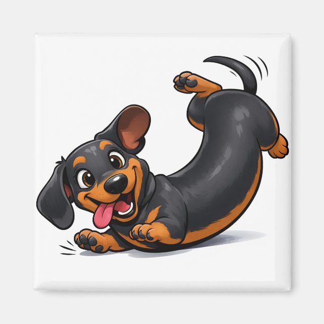 Playful Dachshund Puppy  Magnet (Front)