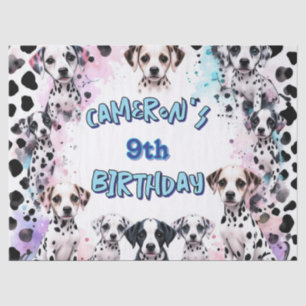 Playful Dalmatian Puppy Birthday Party Tissue Paper