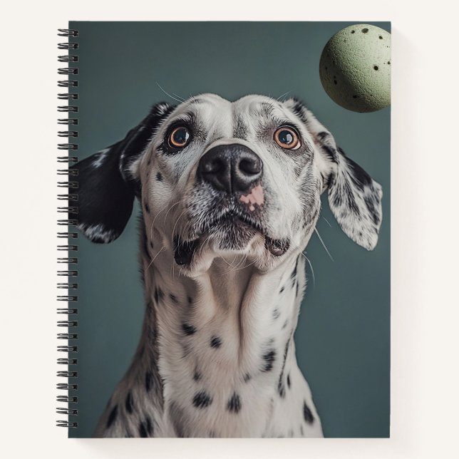 Playful Dalmatian with Ball Notebook (Front)