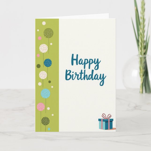 Playful Dandelion Birthday Card (Front)