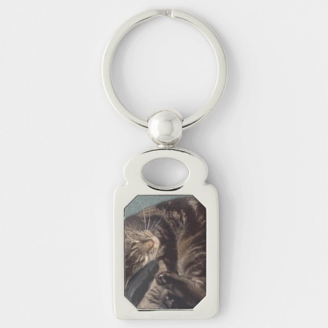 Playful Dave Rectangle Metal Keychain (Front)