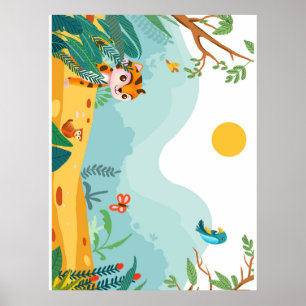 Playful & Descriptive, Playful Jungle Cub Digital  Poster