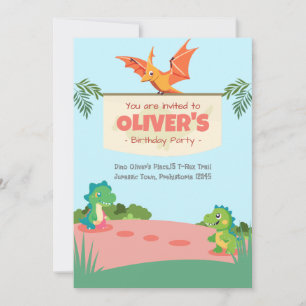 Playful Dino Playground Birthday Invitation