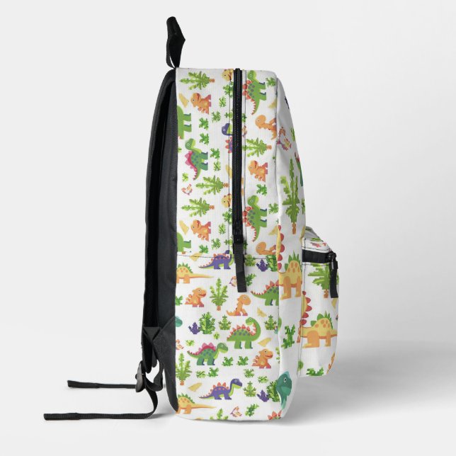 Playful Dinosaur Print Kids  Printed Backpack (Left)
