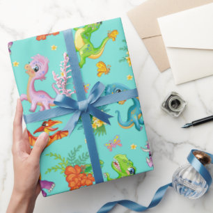 Playful Dinosaur Wrapping Paper