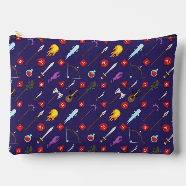 Playful DnD RPG Pattern Dice Bag (Front)