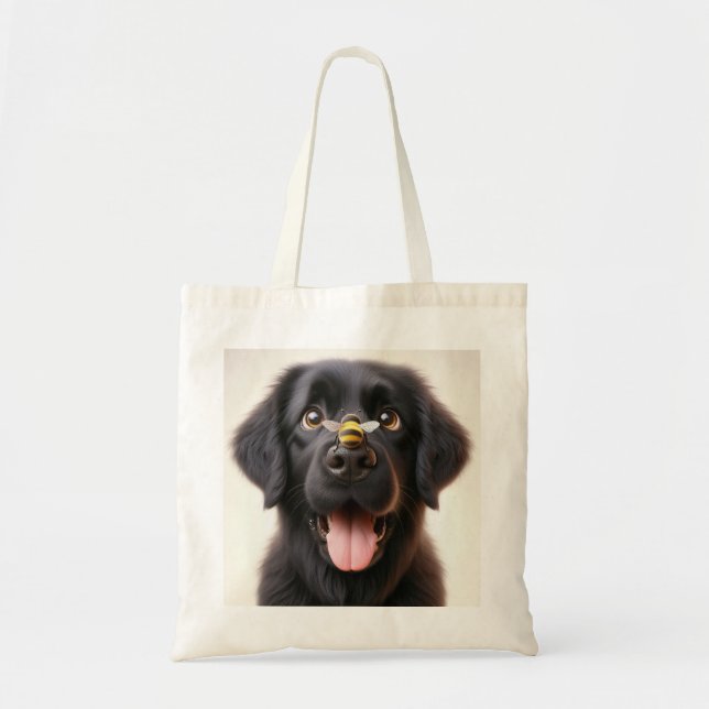 Playful Dog Image Tote Bag (Front)
