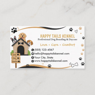 Playful Dog Kennel Business Card Dog Boarding