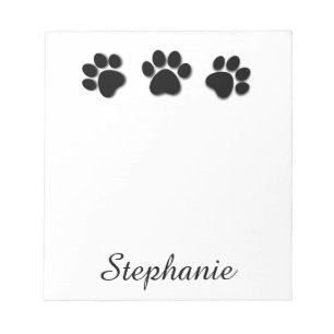 Playful Dog Paw Prints for Dog Lover BLACK 02 Notepad