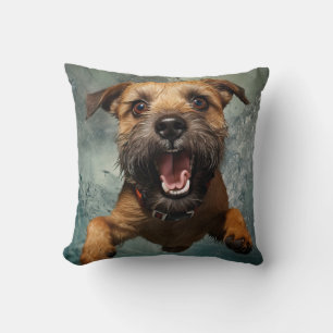 Playful Dog Swimming Underwater Design Cushion