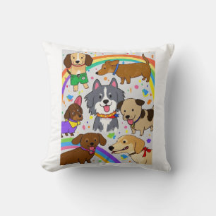Playful Dogs Puppies  Cushion