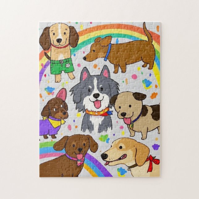 Playful Dogs Puppies  Jigsaw Puzzle (Vertical)