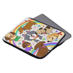 Playful Dogs Puppies Laptop Sleeve
